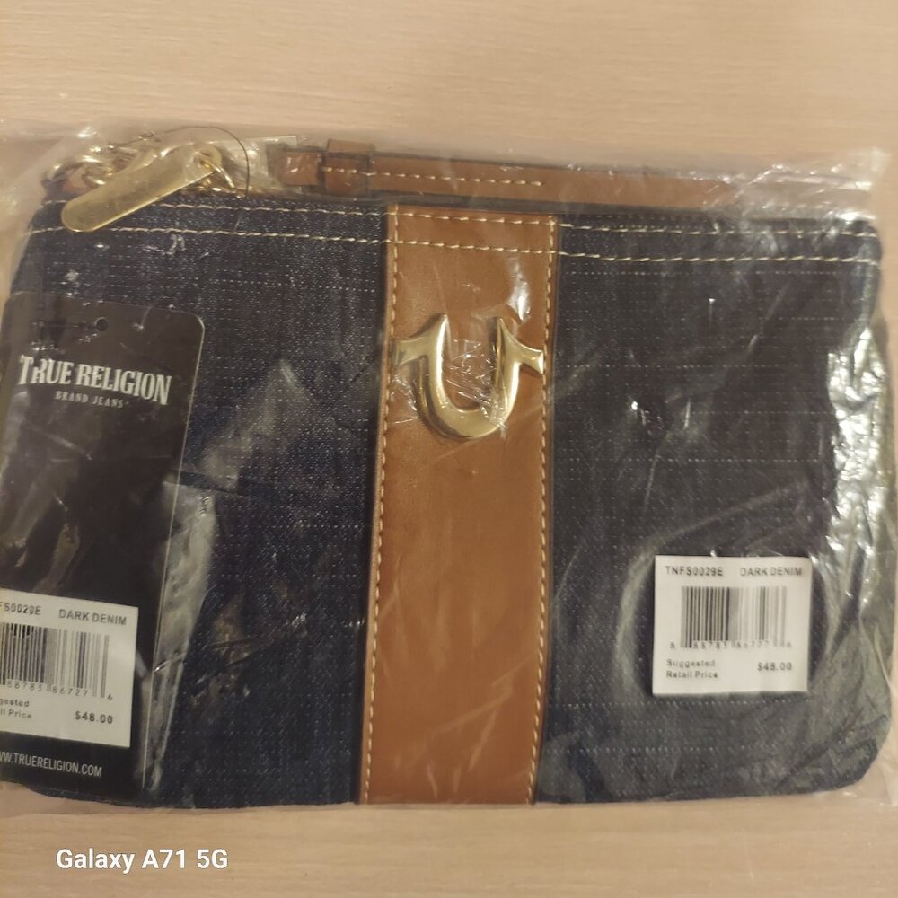 True Religion Denim Wristlet Pouch – NWT – Signature Stitching – Y2K Streetwear